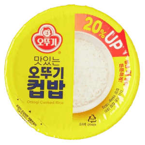 Arroz blanco instantáneo Ottogi en envase individual, arroz coreano listo en 2 minutos.